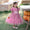 Ball Gown Scoop Short Sleeves Tea-Length Beading Christmas Dresses for Girls