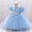 Ball Gown Scoop Short Sleeves Tea-Length Beading Christmas Dresses for Girls