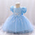 Ball Gown Scoop Short Sleeves Tea-Length Beading Christmas Dresses for Girls