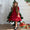 Tiered Ball Gown Scoop Short Sleeves Pleated Christmas Dresses for Girls