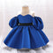 Ball Gown Off-the-Shoulder Short Sleeves Satin Christmas Dresses for Girls