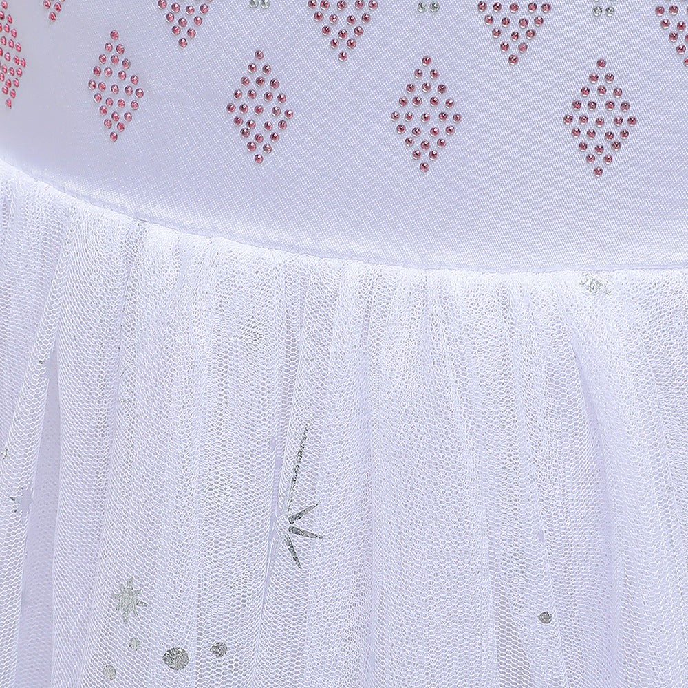 A-Line/Princess Scoop Long Sleeves Flower Girl Dresses with Printed Flowers &amp; Watteau Train
