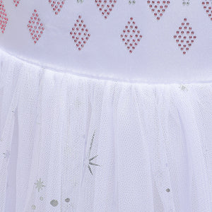 A-Line/Princess Scoop Long Sleeves Flower Girl Dresses with Printed Flowers & Watteau Train