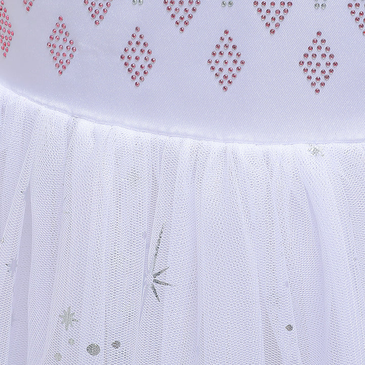 A-Line/Princess Scoop Long Sleeves Flower Girl Dresses with Printed Flowers &amp; Watteau Train