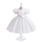 Ball Gown Scoop Puff Sleeves Flower Girl Dresses with Bowknot