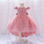 Ball Gown Scoop Short Sleeves Flower Girl Dresses with Appliques & Pearls