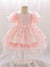 A-Line/Princess Scoop Puff Sleeves Flower Girl Dresses with Applique