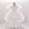 A-Line/Princess Scoop Puff Sleeves Flower Girl Dresses with Applique