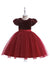 Ball Gown Scoop Short Sleeves Christmas Dresses for Girls