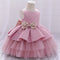 Ball Gown Scoop Sleeveless Tiered Flower Girl Dresses with Bowknot