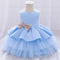 Ball Gown Scoop Sleeveless Tiered Flower Girl Dresses with Bowknot
