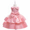 Princess Ball Gown Scoop Tiered Flower Girl Dresses with Pearls