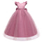 A-Line/Princess Scoop Flying Sleeves Flower Girl Dresses with Pearls