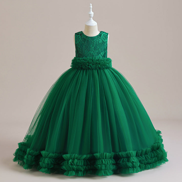 Ball Gown Scoop Sleeveless Flower Girl Dresses with Applique
