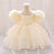 Ball Gown Scoop Puff Sleeves Flower Girl Dresses with Ruffles