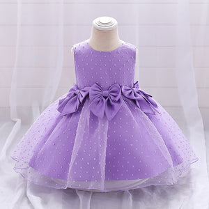 Ball Gown Scoop Sleeveless Flower Girl Dresses with Bow Knot