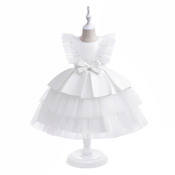 Ball Gown Scoop Flying Sleeves Flower Girl Dresses with Bow Knot