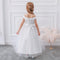 Ball Gown Off-the-Shoulder Short Sleeves Flower Girl Dresses with Bow Knot