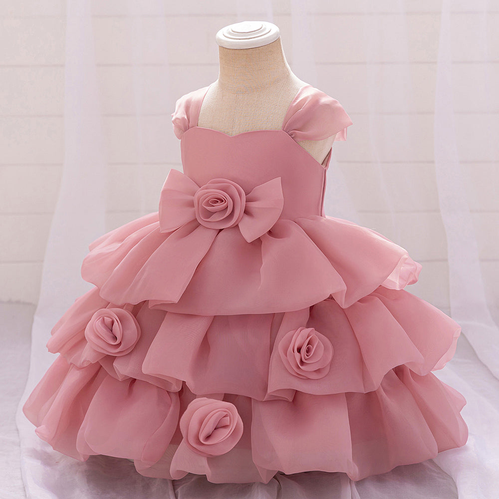 Ball Gown Scoop Sleeveless Flower Girl Dresses with Solid Flowers