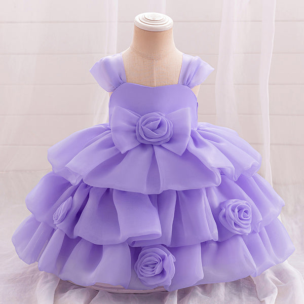 Ball Gown Scoop Sleeveless Flower Girl Dresses with Solid Flowers