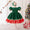 A-Line/Princess Scoop Puff Sleeves Christmas Dresses for Girls