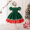 A-Line/Princess Scoop Puff Sleeves Christmas Dresses for Girls