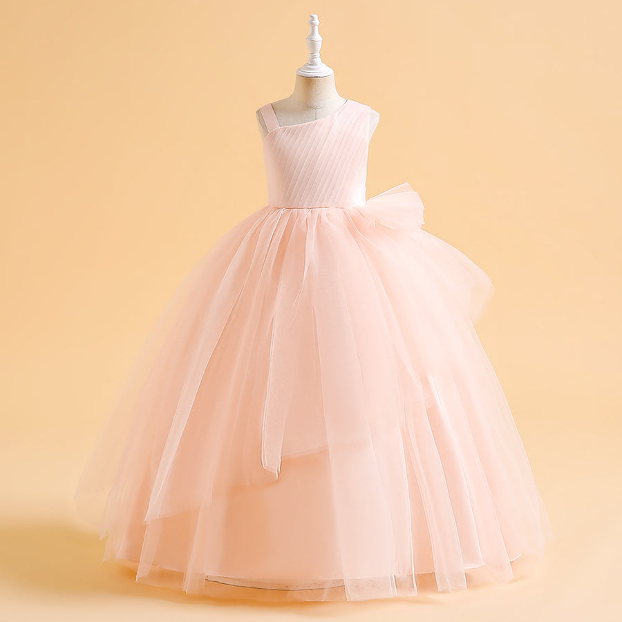 A-Line/Princess Asymmetrical Sleeveless Christmas Dresses for Girls