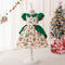A-Line/Princess Scoop Puff Sleeves Ruched Christmas Dresses for Girls