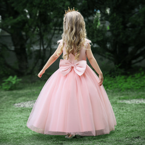 Ball Gown Scoop Sleeveless Flower Girl Dresses with Applique