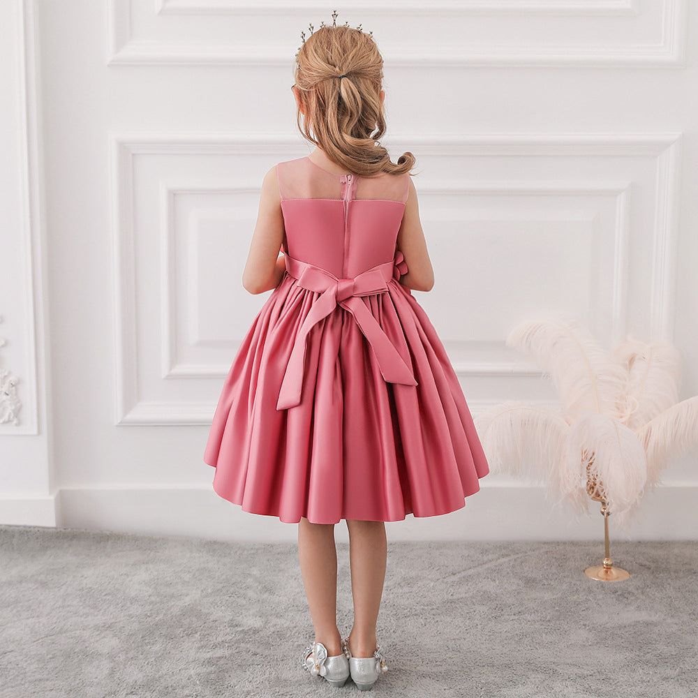 Ball Gown Scoop Sleeveless Flower Girl Dresses with Solid Flowers