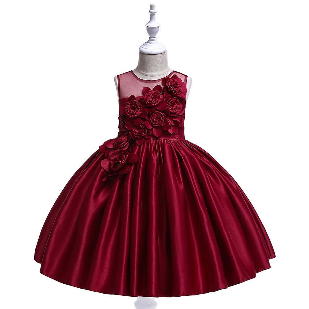 Ball Gown Scoop Sleeveless Flower Girl Dresses with Solid Flowers