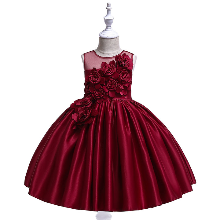 Ball Gown Scoop Sleeveless Flower Girl Dresses with Solid Flowers