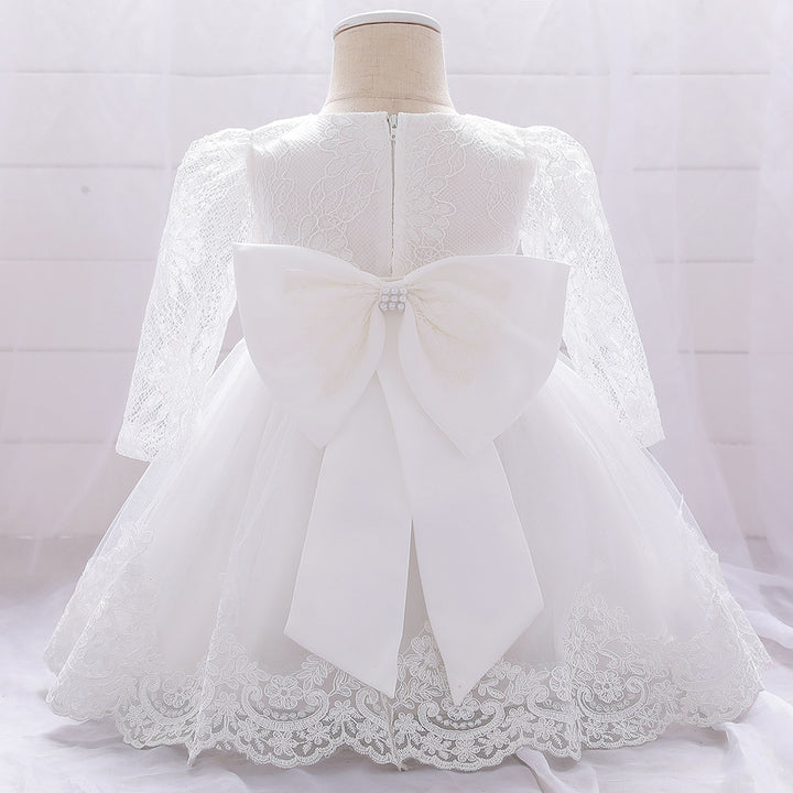 Ball Gown Scoop Long Sleeves Flower Girl Dresses with Beading