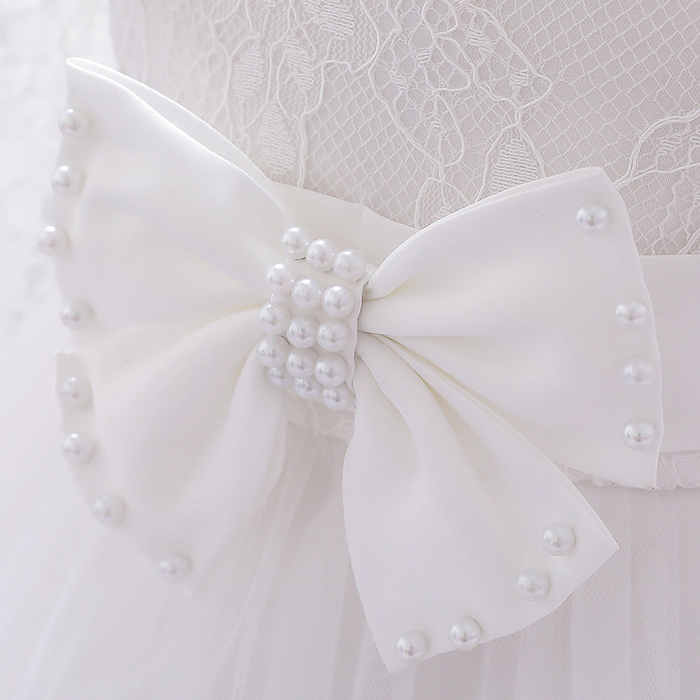 Ball Gown Scoop Long Sleeves Flower Girl Dresses with Beading