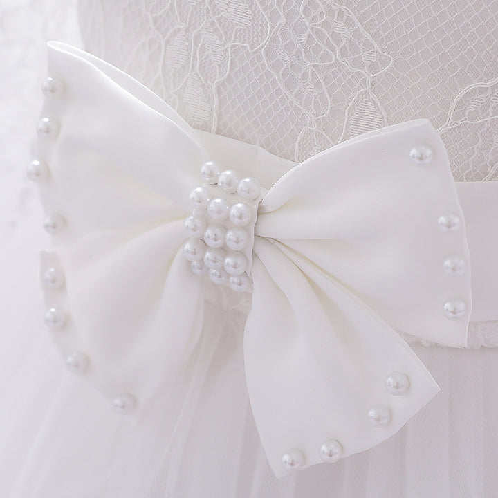 Ball Gown Scoop Long Sleeves Flower Girl Dresses with Beading