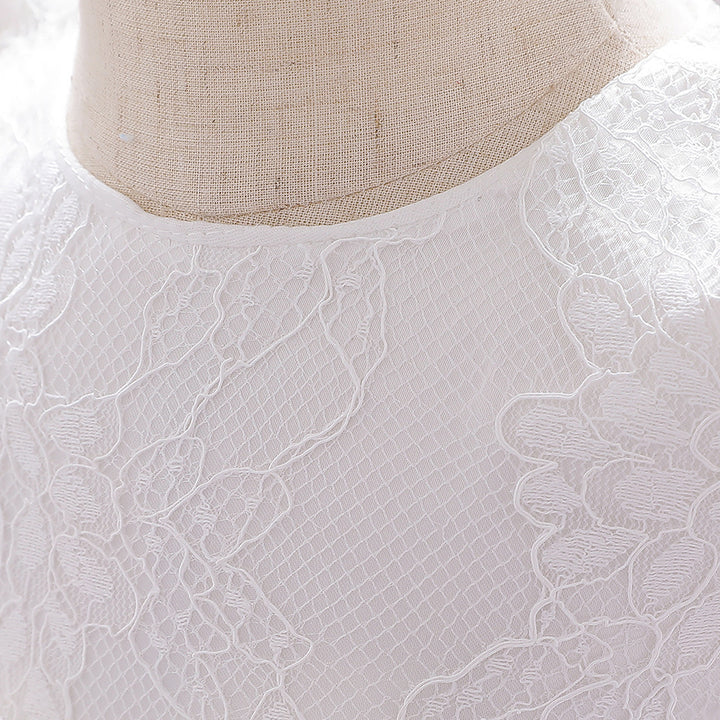 Ball Gown Scoop Long Sleeves Flower Girl Dresses with Beading