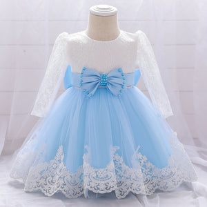 Ball Gown Scoop Long Sleeves Flower Girl Dresses with Beading