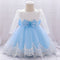 Ball Gown Scoop Long Sleeves Flower Girl Dresses with Beading