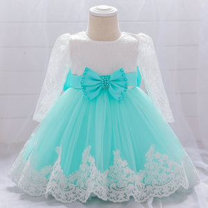 Ball Gown Scoop Long Sleeves Flower Girl Dresses with Beading