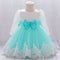 Ball Gown Scoop Long Sleeves Flower Girl Dresses with Beading