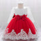 Ball Gown Scoop Long Sleeves Flower Girl Dresses with Beading