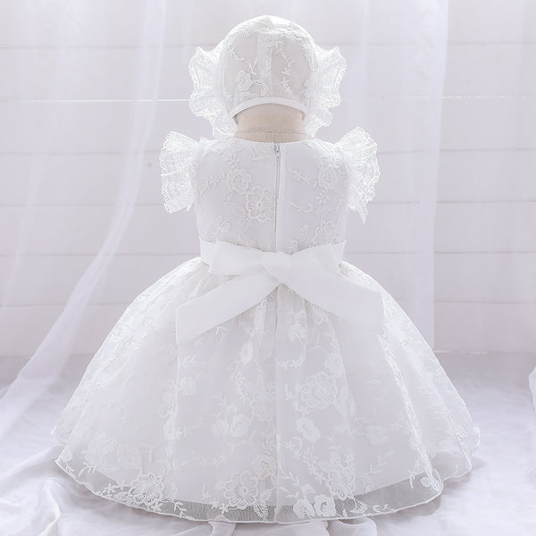 Ball Gown Scoop Flying Sleeves Flower Girl Dresses with Applique