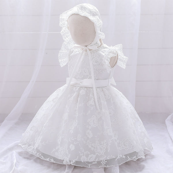 Ball Gown Scoop Flying Sleeves Flower Girl Dresses with Applique
