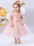 Ball Gown Scoop Short Sleeves Flower Girl Dresses with Bow Knot