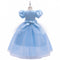 Ball Gown Scoop Puff Sleeves Flower Girl Dresses with Solid Flowers