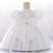 Ball Gown Scoop Puff Sleeves Flower Girl Dresses with Solid Flowers