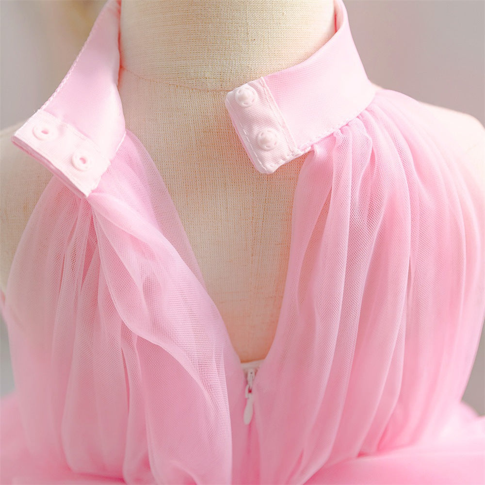 Ball Gown Halter Sleeveless Flower Girl Dresses with Ruched