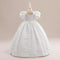 Ball Gown Square Neck Puff Sleeves Flower Girl Dresses with Ruched