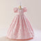 Ball Gown Square Neck Puff Sleeves Flower Girl Dresses with Ruched