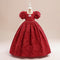 Ball Gown Square Neck Puff Sleeves Flower Girl Dresses with Ruched